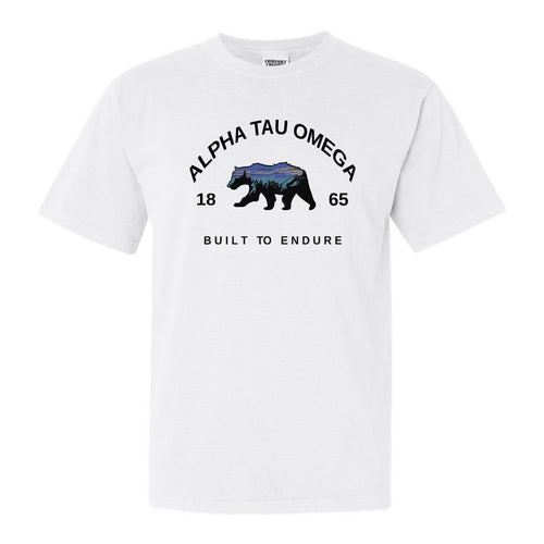 Alpha Tau Omega Comfort Colors T-Shirt - ATO Fraternal Bear Shirt - Kite and Crest