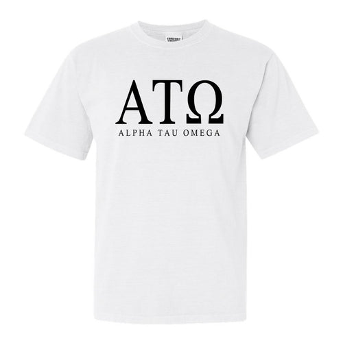 Alpha Tau Omega Comfort Colors T-Shirt - ATO Fraternal Block Shirt - Kite and Crest