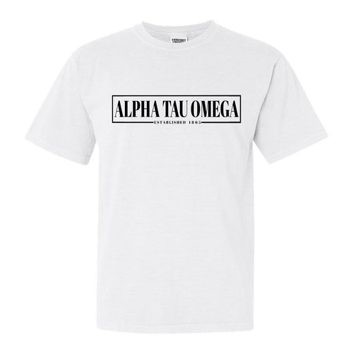 Alpha Tau Omega Comfort Colors T-Shirt - ATO Fraternal Block Shirt - Kite and Crest