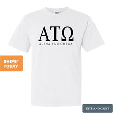 Load image into Gallery viewer, Alpha Tau Omega Comfort Colors T-Shirt - ATO Fraternal Block Shirt - Kite and Crest
