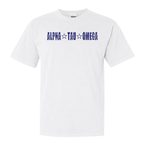Alpha Tau Omega Comfort Colors T-Shirt - ATO Fraternal Star Shirt - Kite and Crest