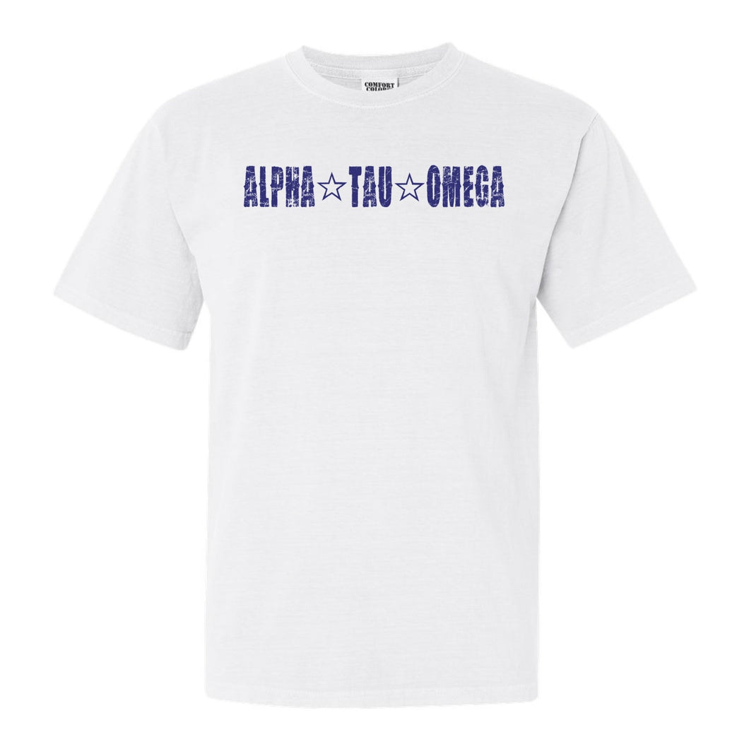Alpha Tau Omega Comfort Colors T-Shirt - ATO Fraternal Star Shirt - Kite and Crest