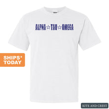 Load image into Gallery viewer, Alpha Tau Omega Comfort Colors T-Shirt - ATO Fraternal Star Shirt - Kite and Crest
