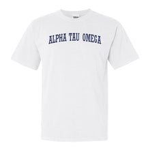 Load image into Gallery viewer, Alpha Tau Omega Comfort Colors T-Shirt - ATO Intrinsic Lettered Shirt - Kite and Crest
