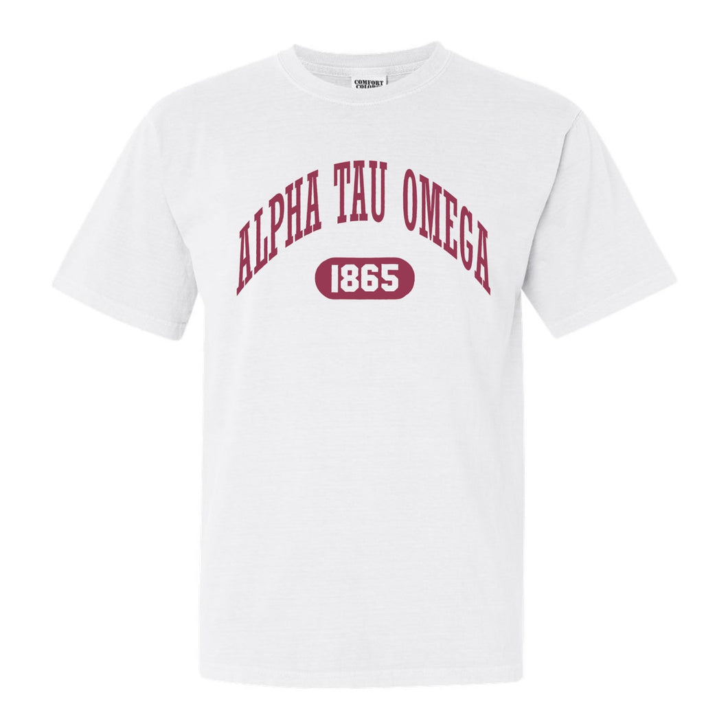 Alpha Tau Omega Comfort Colors T-Shirt - ATO Large Athletic Shirt - Kite and Crest