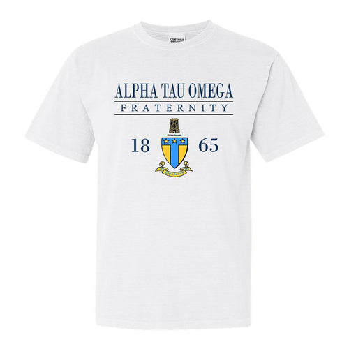 Alpha Tau Omega Comfort Colors T-Shirt - ATO Large Crest Shirt - Kite and Crest