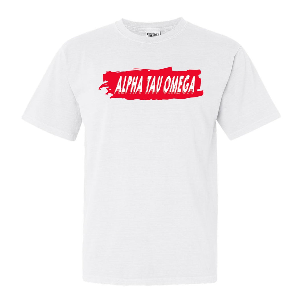 Alpha Tau Omega Comfort Colors T-Shirt - ATO Red Slash Shirt - Kite and Crest