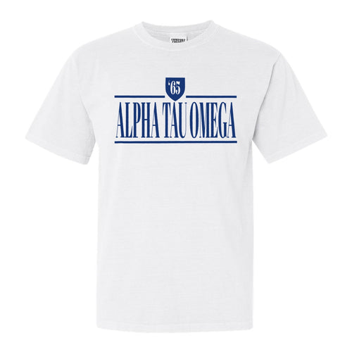 Alpha Tau Omega Comfort Colors T-Shirt - ATO Shield Shirt - Kite and Crest