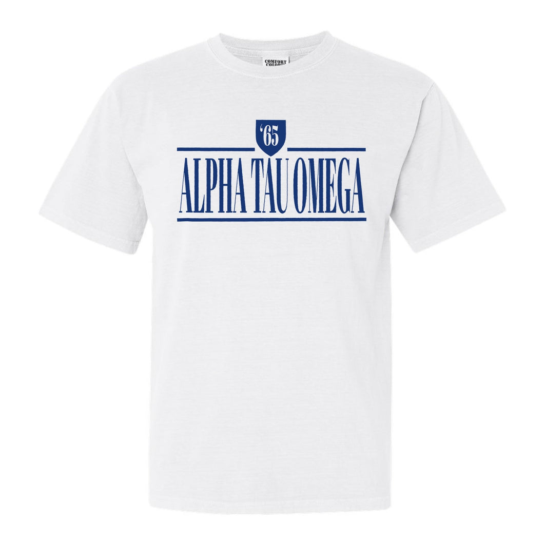 Alpha Tau Omega Comfort Colors T-Shirt - ATO Shield Shirt - Kite and Crest