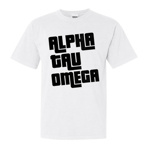 Alpha Tau Omega Comfort Colors T-Shirt - ATO Stacked Letters Shirt - Kite and Crest