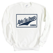 Load image into Gallery viewer, Alpha Tau Omega Sweatshirt - ATO Baseball Boxed Crewneck Sweatshirt - Kite and Crest
