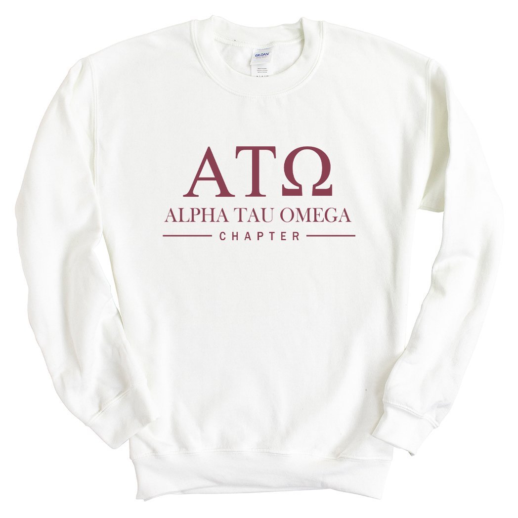 Alpha Tau Omega Sweatshirt - ATO Basic Lined Crewneck Sweatshirt - Kite and Crest