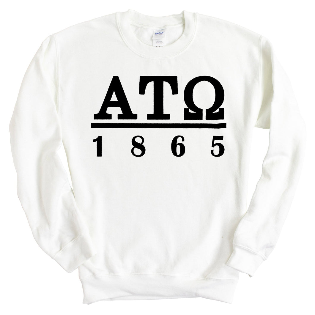 Alpha Tau Omega Sweatshirt - ATO Black Letters Crewneck Sweatshirt - Kite and Crest