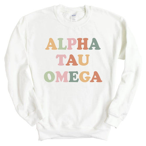 Alpha Tau Omega Sweatshirt - ATO Bright and Colorful Crewneck Sweatshirt - Kite and Crest