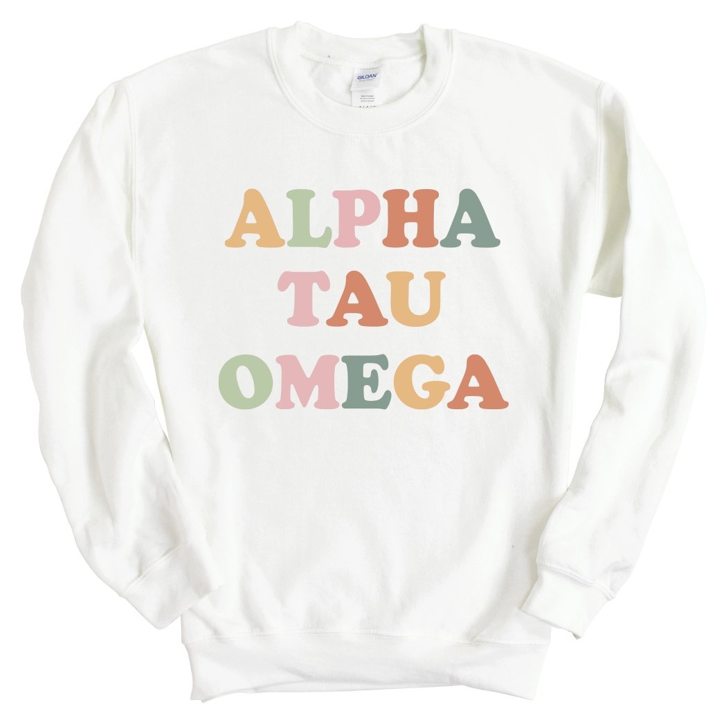 Alpha Tau Omega Sweatshirt - ATO Bright and Colorful Crewneck Sweatshirt - Kite and Crest