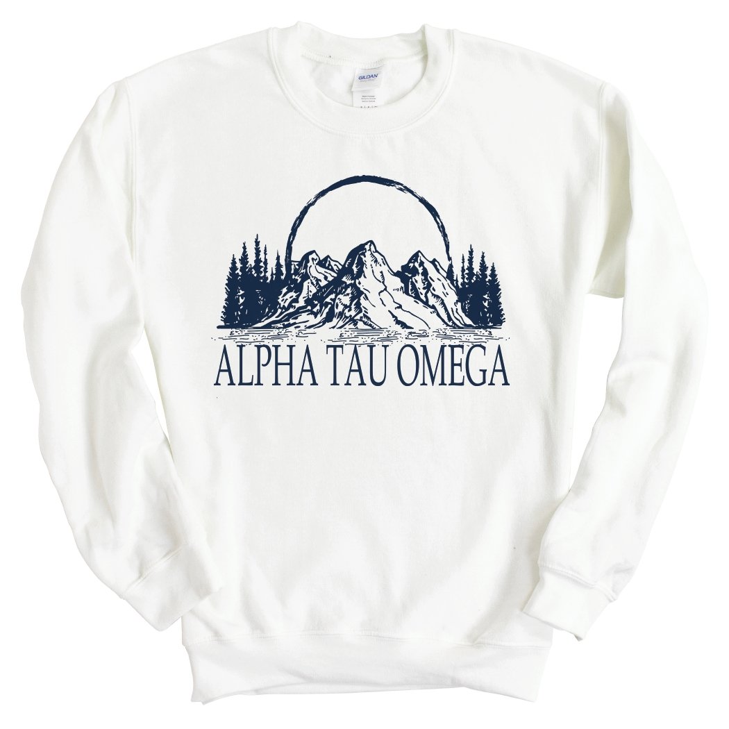 Alpha Tau Omega Sweatshirt - ATO Epic Mountains Crewneck Sweatshirt - Kite and Crest