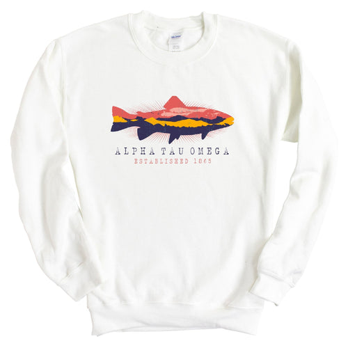 Alpha Tau Omega Sweatshirt - ATO Fishing Crewneck Sweatshirt - Kite and Crest