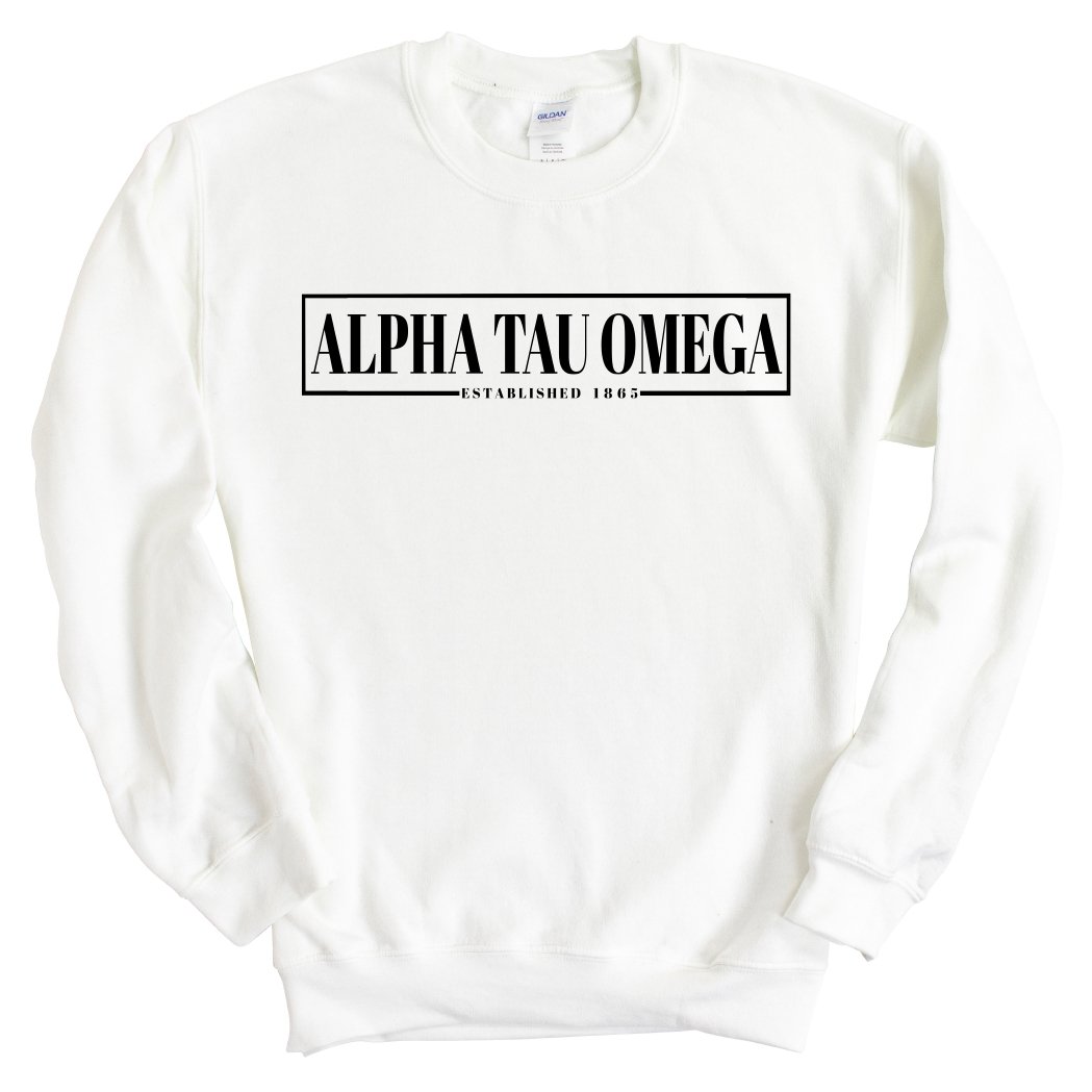 Alpha Tau Omega Sweatshirt - ATO Fraternal Block Crewneck Sweatshirt - Kite and Crest