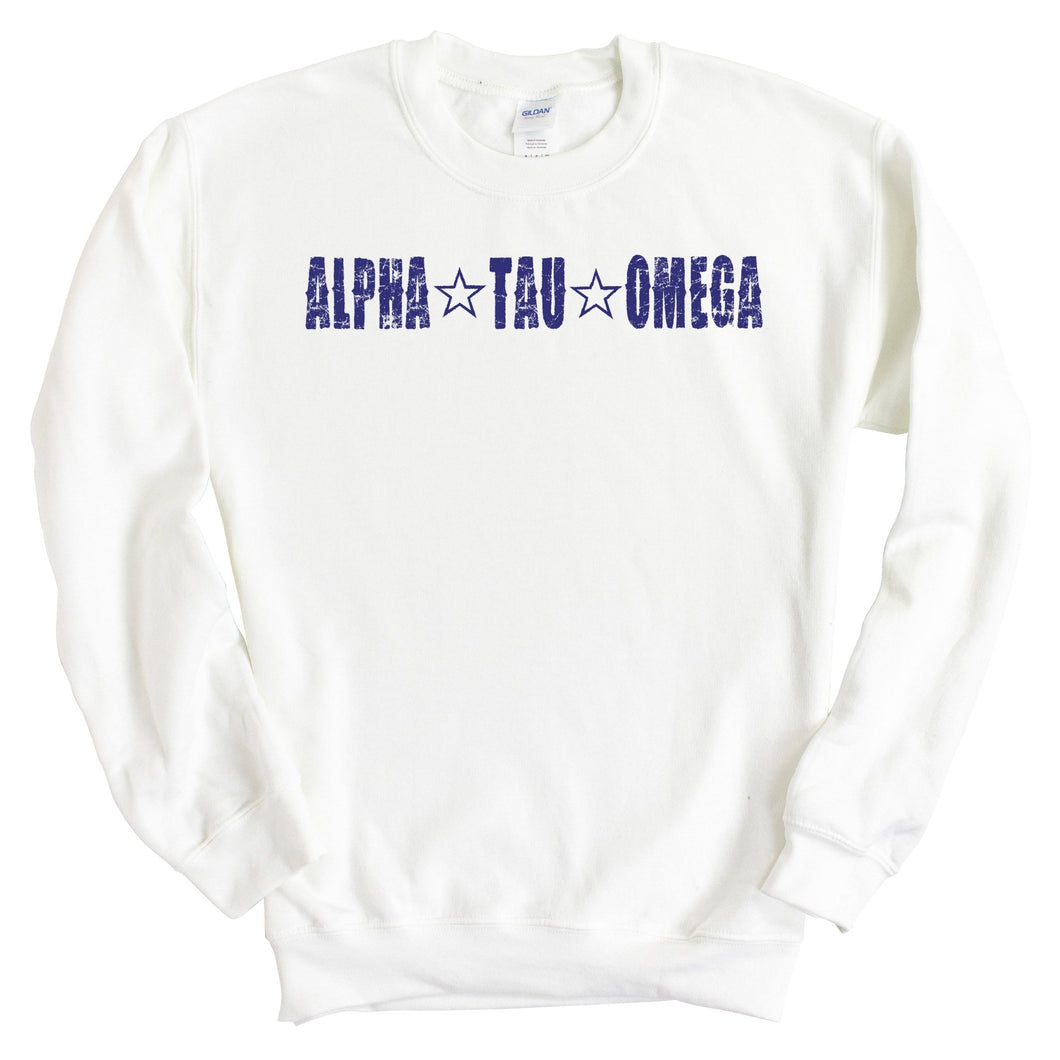 Alpha Tau Omega Sweatshirt - ATO Fraternal Star Crewneck Sweatshirt - Kite and Crest