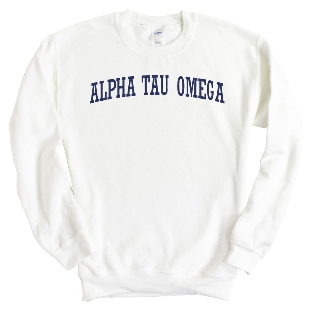 Alpha Tau Omega Sweatshirt - ATO Intrinsic Lettered Crewneck Sweatshirt - Kite and Crest