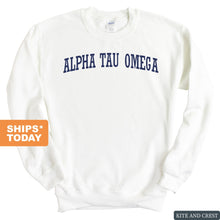 Load image into Gallery viewer, Alpha Tau Omega Sweatshirt - ATO Intrinsic Lettered Crewneck Sweatshirt - Kite and Crest
