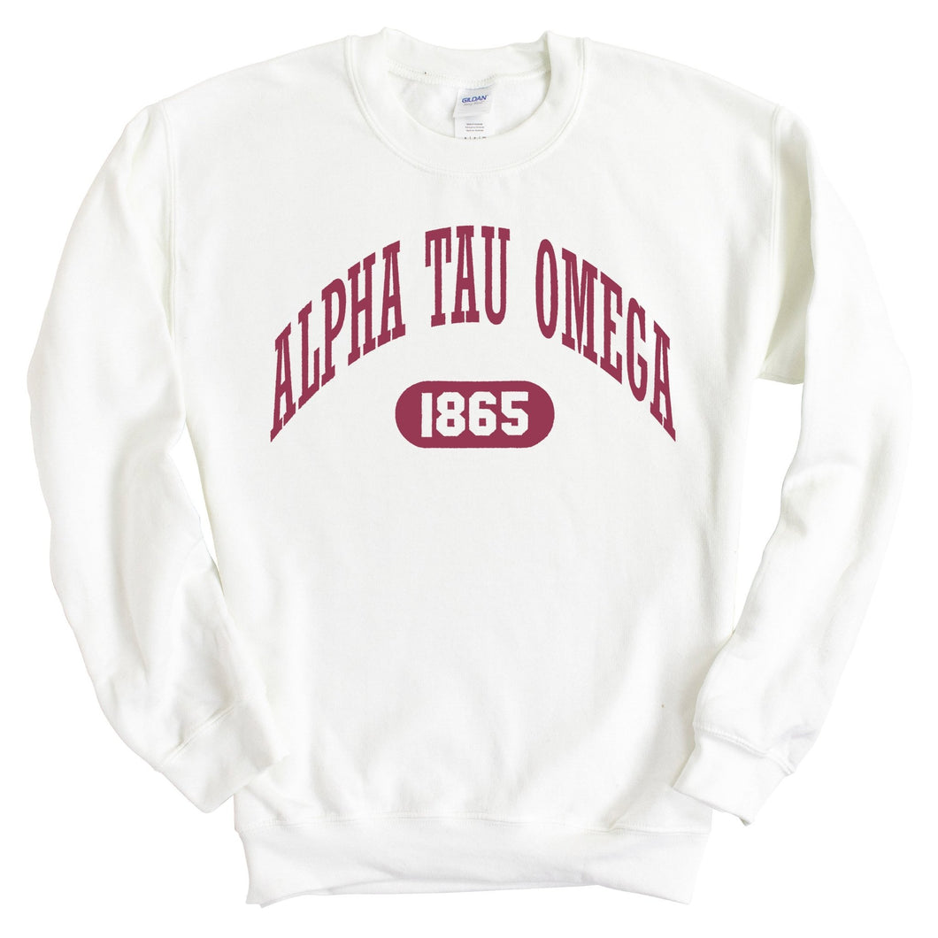 Alpha Tau Omega Sweatshirt - ATO Large Athletic Crewneck Sweatshirt - Kite and Crest