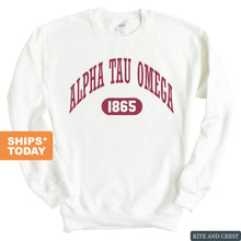 Load image into Gallery viewer, Alpha Tau Omega Sweatshirt - ATO Large Athletic Crewneck Sweatshirt - Kite and Crest
