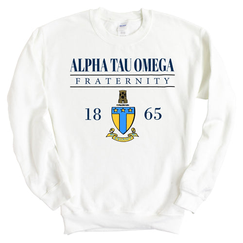 Alpha Tau Omega Sweatshirt - ATO Large Crest Crewneck Sweatshirt - Kite and Crest