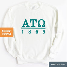 Load image into Gallery viewer, Alpha Tau Omega Sweatshirt - ATO Lettered Basic Crewneck Sweatshirt - Kite and Crest
