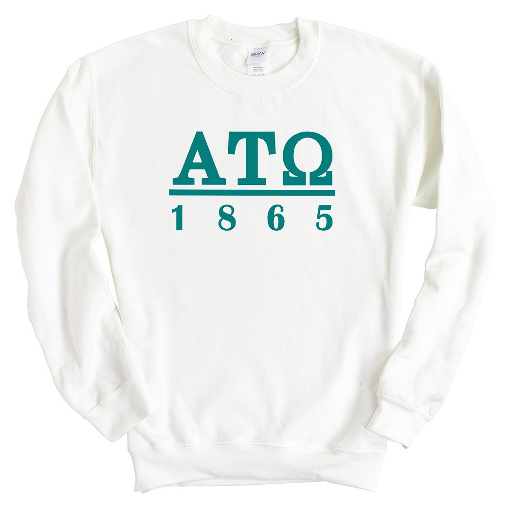 Alpha Tau Omega Sweatshirt - ATO Lettered Basic Crewneck Sweatshirt - Kite and Crest