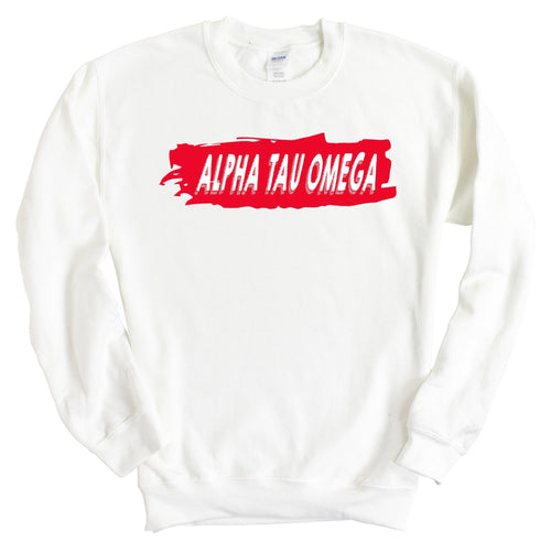 Alpha Tau Omega Sweatshirt - ATO Red Slash Crewneck Sweatshirt - Kite and Crest