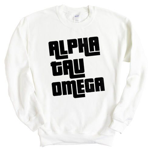 Alpha Tau Omega Sweatshirt - ATO Stacked Letters Crewneck Sweatshirt - Kite and Crest