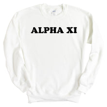 Load image into Gallery viewer, Alpha Xi Delta Sweatshirt - AXID Block Name Crewneck Sweatshirt - Kite and Crest
