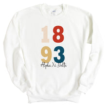 Load image into Gallery viewer, Alpha Xi Delta Sweatshirt | AXID Colorful Year Crewneck Sweatshirt | Alpha Xi Delta Sorority Gift Idea - Kite and Crest
