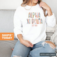 Load image into Gallery viewer, Alpha Xi Delta Sweatshirt - AXID Cooper Crewneck Sweatshirt - Kite and Crest
