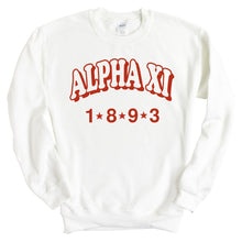 Load image into Gallery viewer, Alpha Xi Delta Sweatshirt - AXID Red Arch Crewneck Sweatshirt - Kite and Crest
