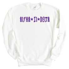 Load image into Gallery viewer, Alpha Xi Delta Sweatshirt | AXID Rock Star Crewneck Sweatshirt | Alpha Xi Delta Sorority Gift Idea - Kite and Crest
