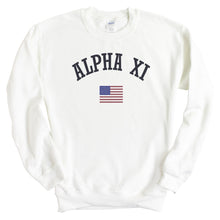 Load image into Gallery viewer, Alpha Xi Delta Sweatshirt - AXID USA Crewneck Sweatshirt - Kite and Crest
