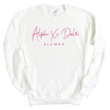 Load image into Gallery viewer, Alpha Xi Delta Sweatshirt | AXID Vintage Alumna Crewneck Sweatshirt | Alpha Xi Delta Sorority Gift Idea - Kite and Crest
