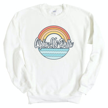 Load image into Gallery viewer, Alpha Xi Delta Sweatshirt - AXID Wavy Rainbow Crewneck Sweatshirt - Kite and Crest
