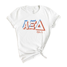 Load image into Gallery viewer, Alpha Xi Delta T-shirt - AXID American Colored Tee - Kite and Crest
