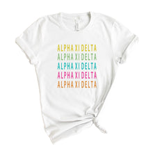 Load image into Gallery viewer, Alpha Xi Delta T-shirt - AXID Modern Stacked Tee - Kite and Crest
