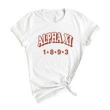 Load image into Gallery viewer, Alpha Xi Delta T-shirt - AXID Red Arch Tee - Kite and Crest
