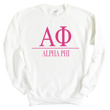 Load image into Gallery viewer, APHI Alpha Phi Big Letters Sorority Crewneck Sweatshirt - Kite and Crest
