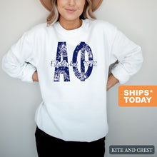 Load image into Gallery viewer, APHI Alpha Phi Blue Floral Sorority Crewneck Sweatshirt - Kite and Crest
