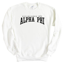 Load image into Gallery viewer, APHI Alpha Phi Established Sorority Crewneck Sweatshirt - Kite and Crest
