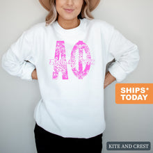 Load image into Gallery viewer, APHI Alpha Phi Pink Floral Sorority Crewneck Sweatshirt - Kite and Crest
