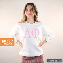 Load image into Gallery viewer, APHI Alpha Phi Very Pink Sorority Crewneck Sweatshirt - Kite and Crest
