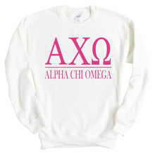 Load image into Gallery viewer, AXO Alpha Chi Omega Big Letters Sorority Crewneck Sweatshirt - Kite and Crest
