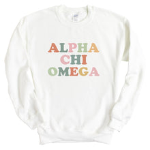 Load image into Gallery viewer, AXO Alpha Chi Omega Bright and Colorful Sorority Crewneck Sweatshirt - Kite and Crest
